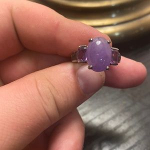 Moonstone/Amethyst 925 silver ring